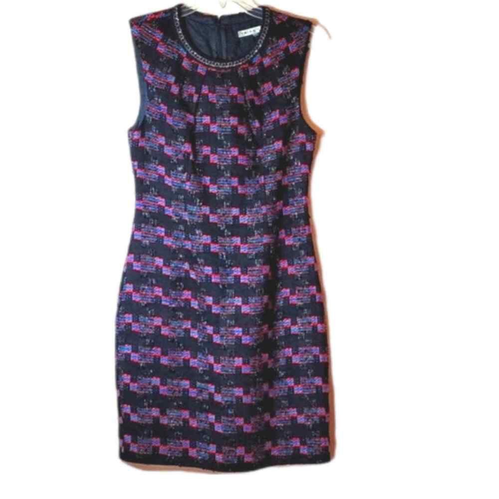 Trina Turk Secret Agent Good Night Dress Womens Size 4 Black Silk Blend Modest